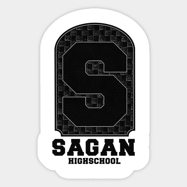 S Sagan Highschool V.1 black Sticker by Aspita